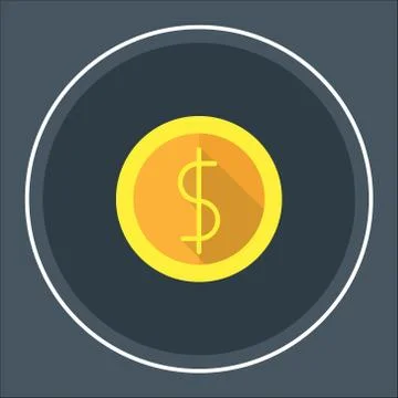 Dollar Coin icon symbol vector Stock Illustration