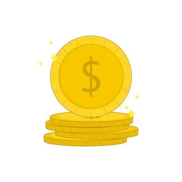 Dollar coin icon vector. flat design illustration Stock Illustration