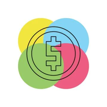 Dollar coin icon. vector money - investment symbol Stock Illustration