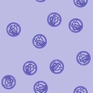 Dollar coin line seamless pattern Stock Illustration