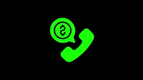 Dollar coin phone rotating 3d icon 4k animation, call looping with alpha ch.. Video stock 313476236