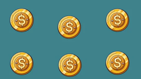 Dollar coin seamless pattern background animation. 4K motion animation Stock Footage 282339646