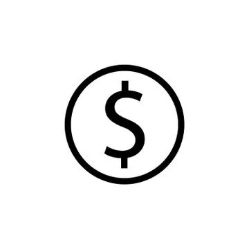 Dollar coin solid icon, finance and business 스톡 일러스트