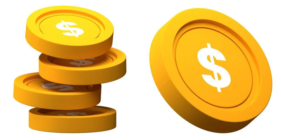 Dollar Coin Stack 3d Illustration Stock Illustration