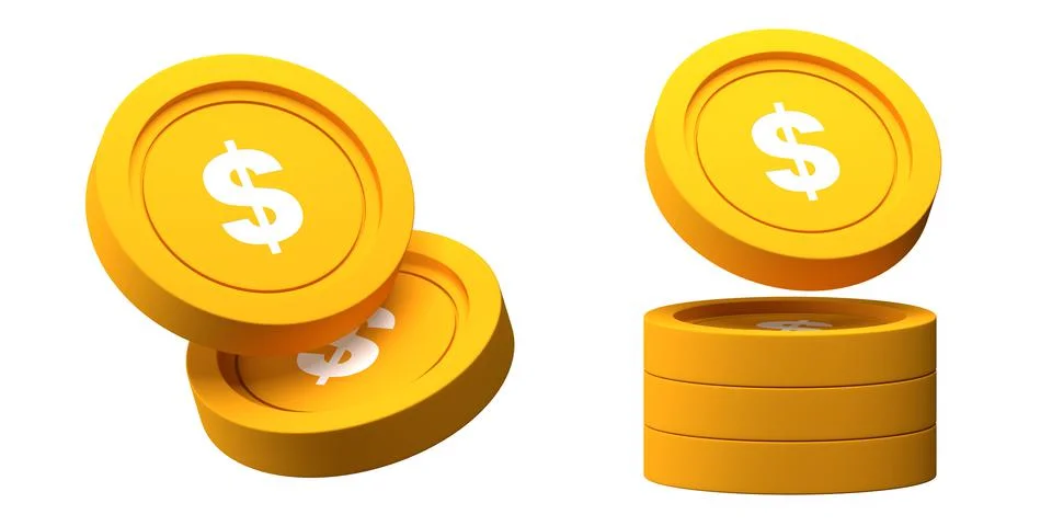 Dollar Coin Stack 3d Illustration イラスト素材