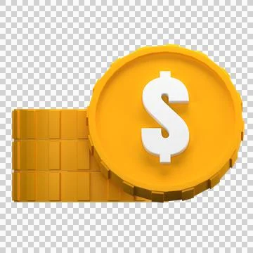 Dollar Coin Stack 3d Illustration Stock Photos