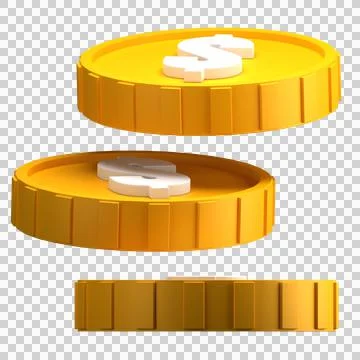 Dollar Coin Stack 3d Illustration Stock Photos