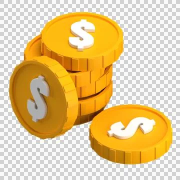 Dollar Coin Stack 3d Illustration Stock Photos