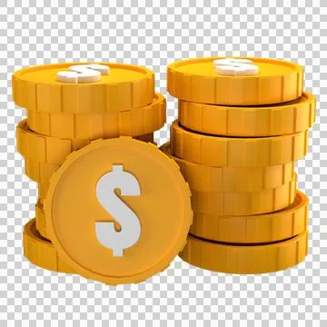 Dollar Coin Stack 3d Illustration Stock Photos