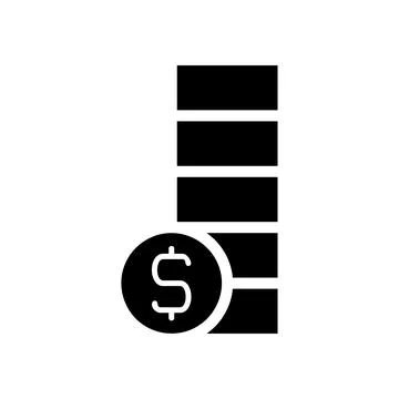Dollar coin stack icon. Concept of saving, investment, and wealth. Illustrazione stock