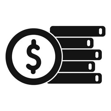 Dollar coin stack icon depicting financial earnings Stock Illustration