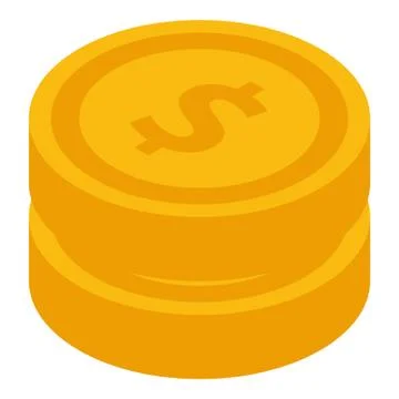 Dollar coin stack icon, isometric style Stock Illustration