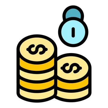 Dollar coin stack icon vector flat Ilustração Stock