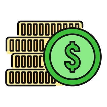 Dollar coin stack representing finance and wealth Stock Illustration