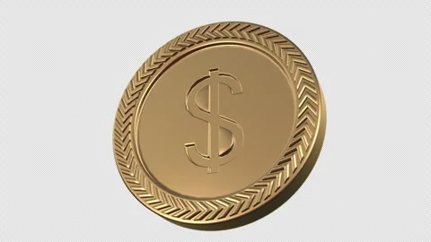 Dollar Coin Transition With Alpha Channel Stock Footage 274714656