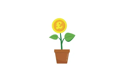 Dollar coin tree plant pounds sterling euro yen grows and sways sparkling a.. Stock Footage 286004893