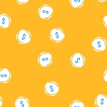 Dollar coin vector seamless pattern Stock Illustration