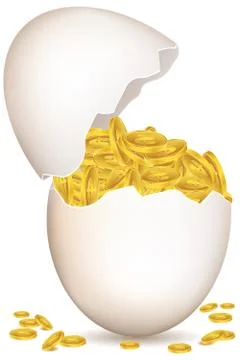 Dollar coins in egg Stock Illustration