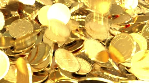 Dollar Coins Falling in a 3D animation Stock Footage 241636678