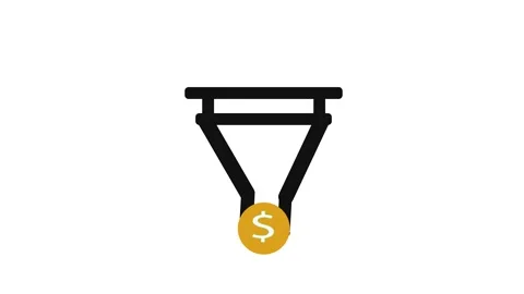 Dollar coins falling animation money funnel business marketing finance succ.. Stockbeeldmateriaal 321443510