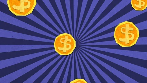 Dollar Coins Falling Seamlessly. Stock Footage 121087160