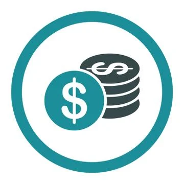 Dollar Coins icon Stock Illustration