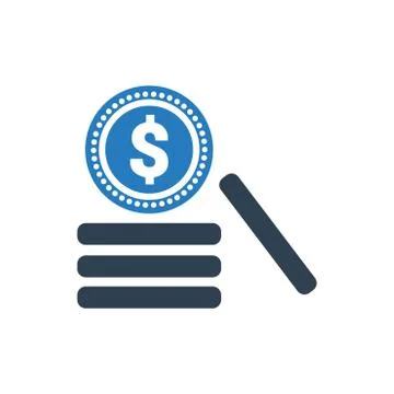 Dollar Coins Icon Stock Illustration