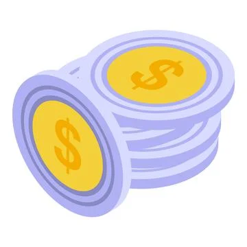 Dollar coins icon isometric vector. Money coin イラスト素材