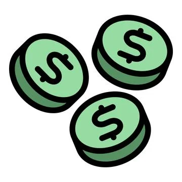 Dollar coins icon vector flat 스톡 일러스트