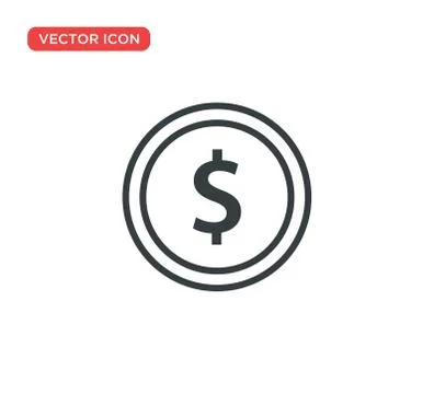 Dollar Coins Icon Vector Illustration Design Stock Illustration
