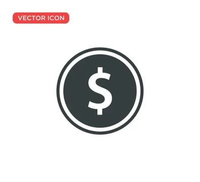 Dollar Coins Icon Vector Illustration Design Stock Illustration