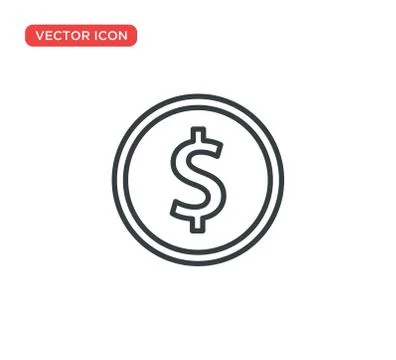 Dollar Coins Icon Vector Illustration Design Stock Illustration