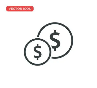 Dollar Coins Icon Vector Illustration Design Illustrazione stock