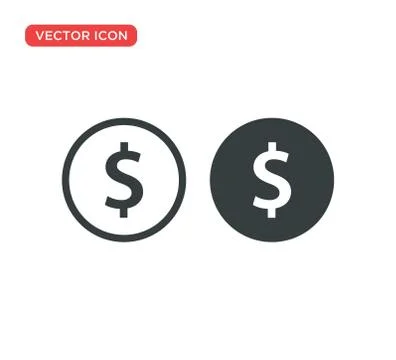 Dollar Coins Icon Vector Illustration Design Stock Illustration