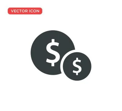 Dollar Coins Icon Vector Illustration Design Stock Illustration