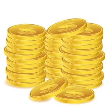 Dollar coins Stock Illustration