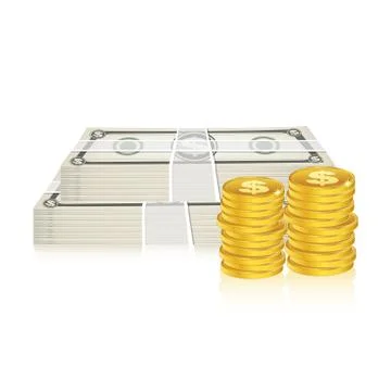 Dollar coins Stock Illustration