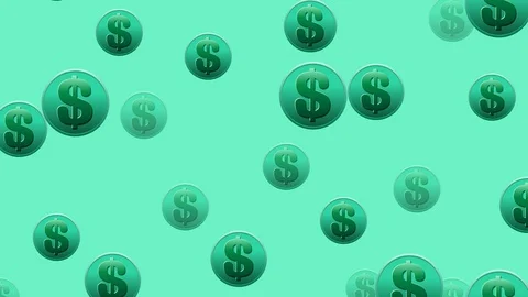 Dollar coins rising. Stock Footage 128051866