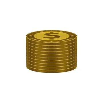 Dollar coins stack, currency symbols Illustrazione stock