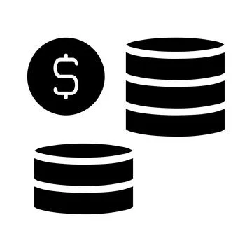 Dollar coins stack icon. Concept of savings, investment, and wealth. Stock Illustration