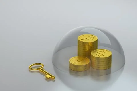 The dollar coins with white background, 3d rendering. Stock Illustration