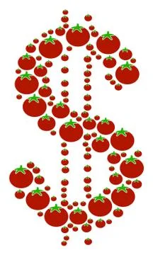 Dollar Collage of Tomato Stock Illustration