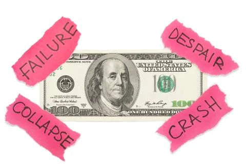 Dollar collapse concept Stock Photos