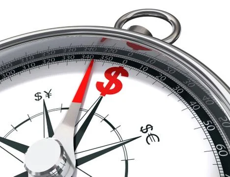 Dollar compass conceptual image Stock Illustration