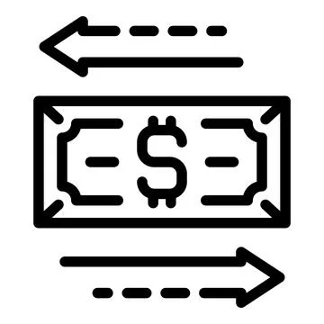 Dollar conversion icon, outline style Stock Illustration