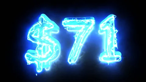 Dollar count down neon animation Video stock 146217773