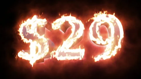 Dollar count up fire animation Video stock 146217724
