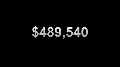Dollar counter from 0 to 1M animation Isolated on black background Stock Footage 343606033