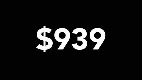 Dollar counter animation, from zero to a thousand on a black background Stock Footage 143003968