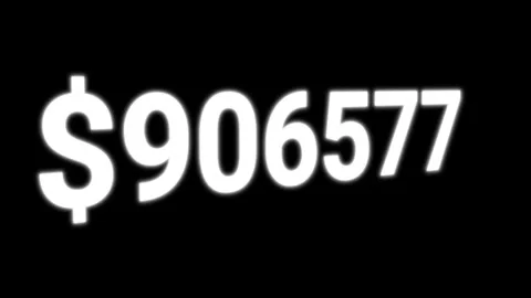 Dollar counting animated green screen dollar slider counting up 4k looping Stock Footage 301937390